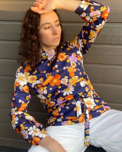 60s floral blouse