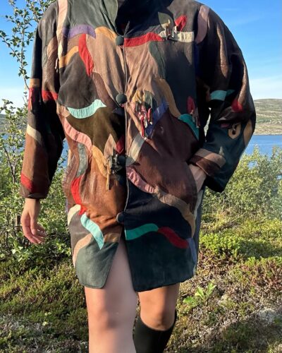 Statement patchwork leather jacket