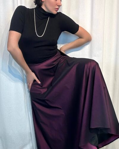 Mulberry chameleon solid maxi skirt