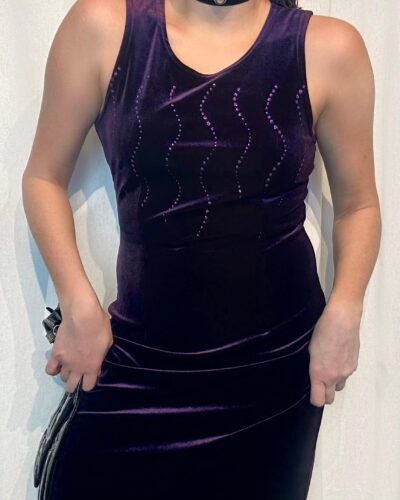 Stretchy dark purple dress