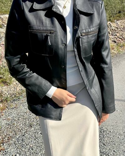 Black street leather jacket