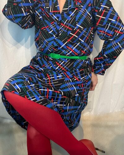 Midnight lights long sleeve shirt-dress