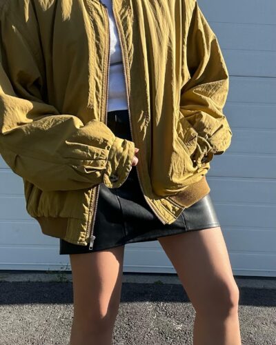 Mustard spring baggy bomber