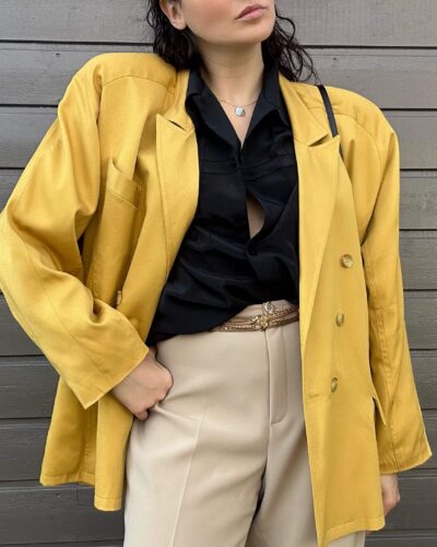 Mustard double breasted blazer/jacket