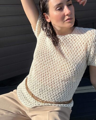 Hand-crochet fishnet top