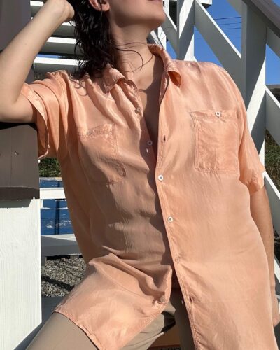 Silk peach fuzzy unisex shirt