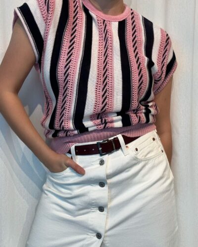 Flamingo rose striped tank