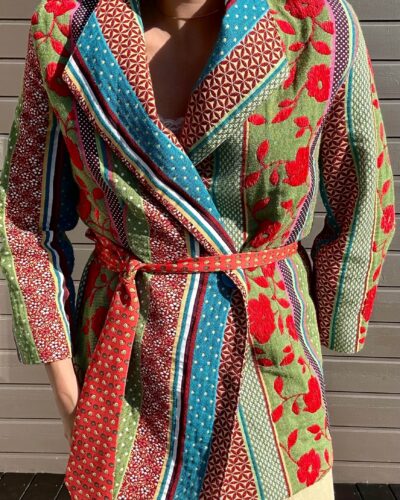 Unique patterned handmade jacket.