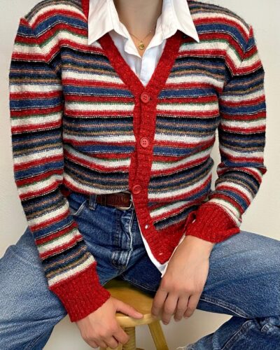 Striped colourful cardigan