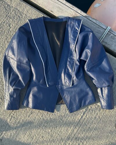 Blueberry basque leather jacket