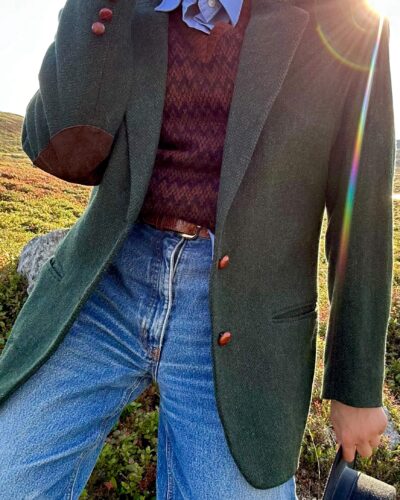 Dark forest green italian woolen blazer