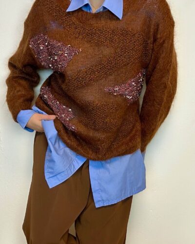 Rust brown mohair sweater