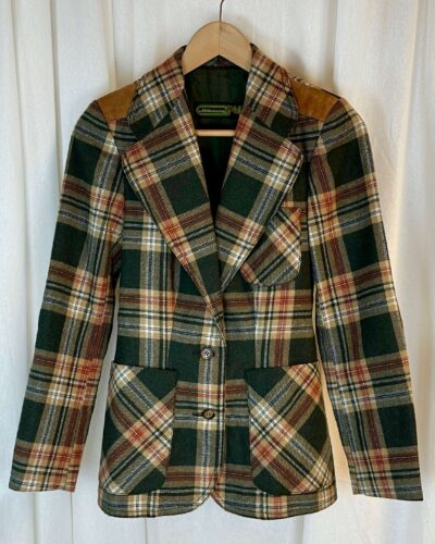 English style tartan woolen blazer