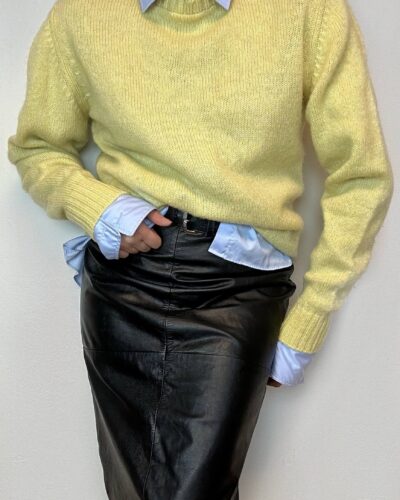 Lemon yellow unisex woolen sweater