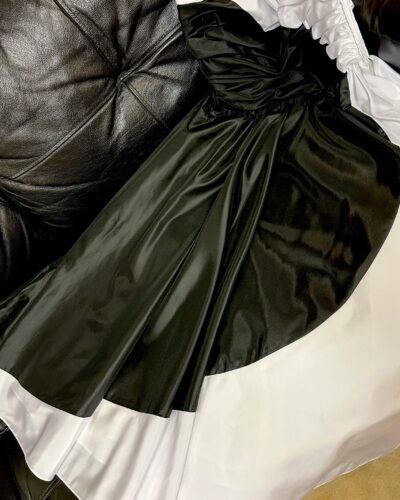 Cruella black & white corset asymmetric dress