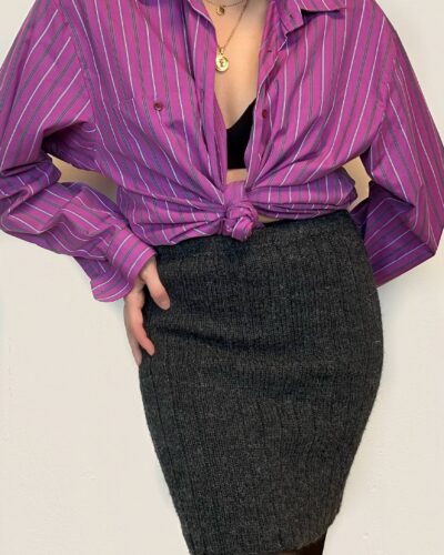 Hand-knitted woolen stretchy skirt