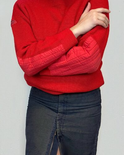 Red sporty woolen sweater