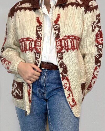 Arctic woolen zip cardigan
