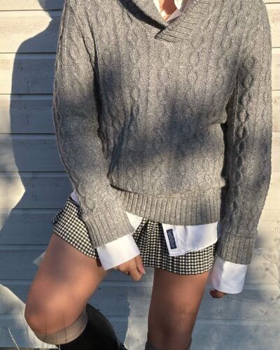 Unisex ash grey woolen sweater