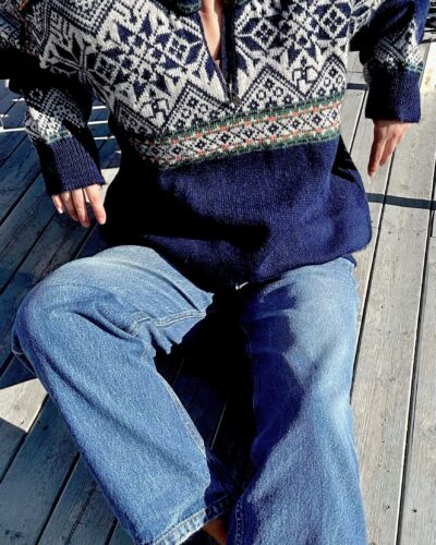 Scandinavian boyfriend woolen sweater