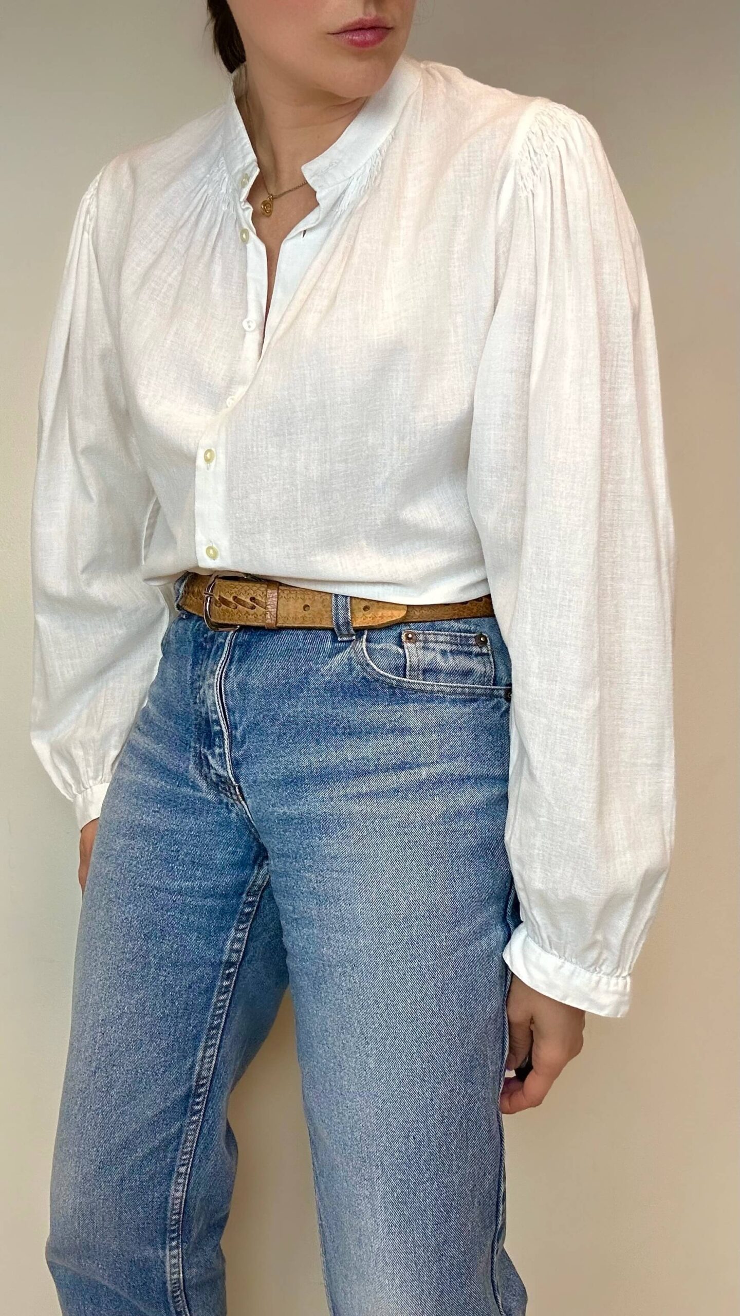 Cotton long sleeve blouse