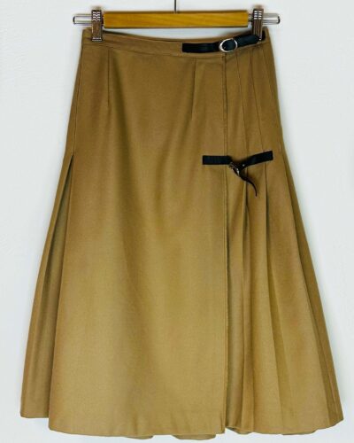 Classic wrap midi kilt skirt