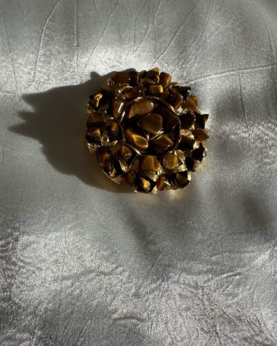 Tiger's Eye stone brooch