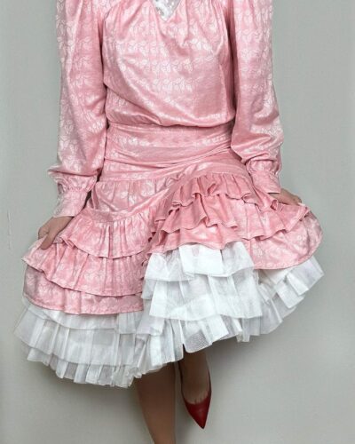 Rare rose dress with tiered bottom