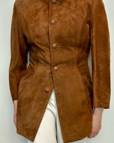 Spanish camel brown suede leather coat