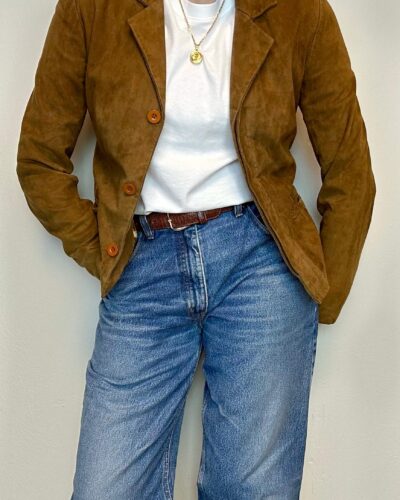 Italian camel brown leather jacket/blazer