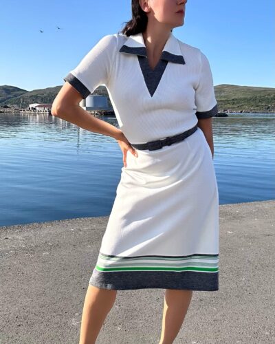 White sailor spaghetti dress