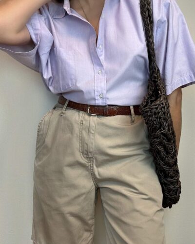 Unisex lilac short sleeve shirt