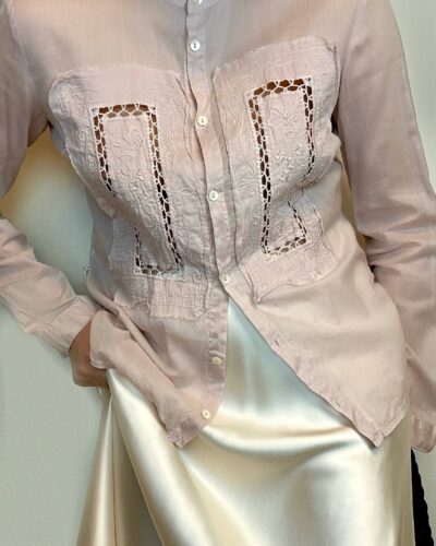 CERRUTI ash rose extra light summer blouse