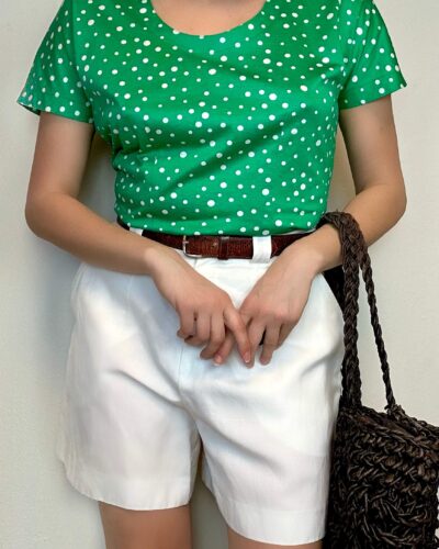 French polka dot top