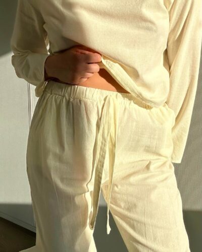 Butter yellow homewear cotton set