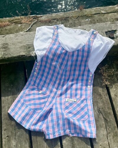 Check cotton beach jumpsuit
