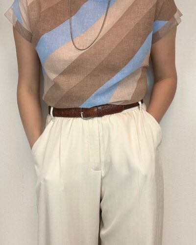 Striped cotton top in earth tones