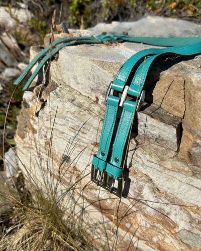 Turquoise leather double belt
