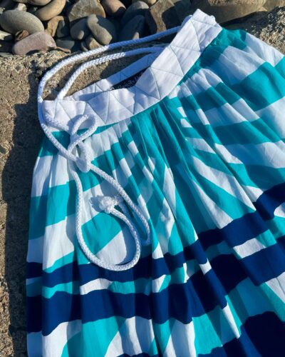 Summer vacation striped cotton skirt