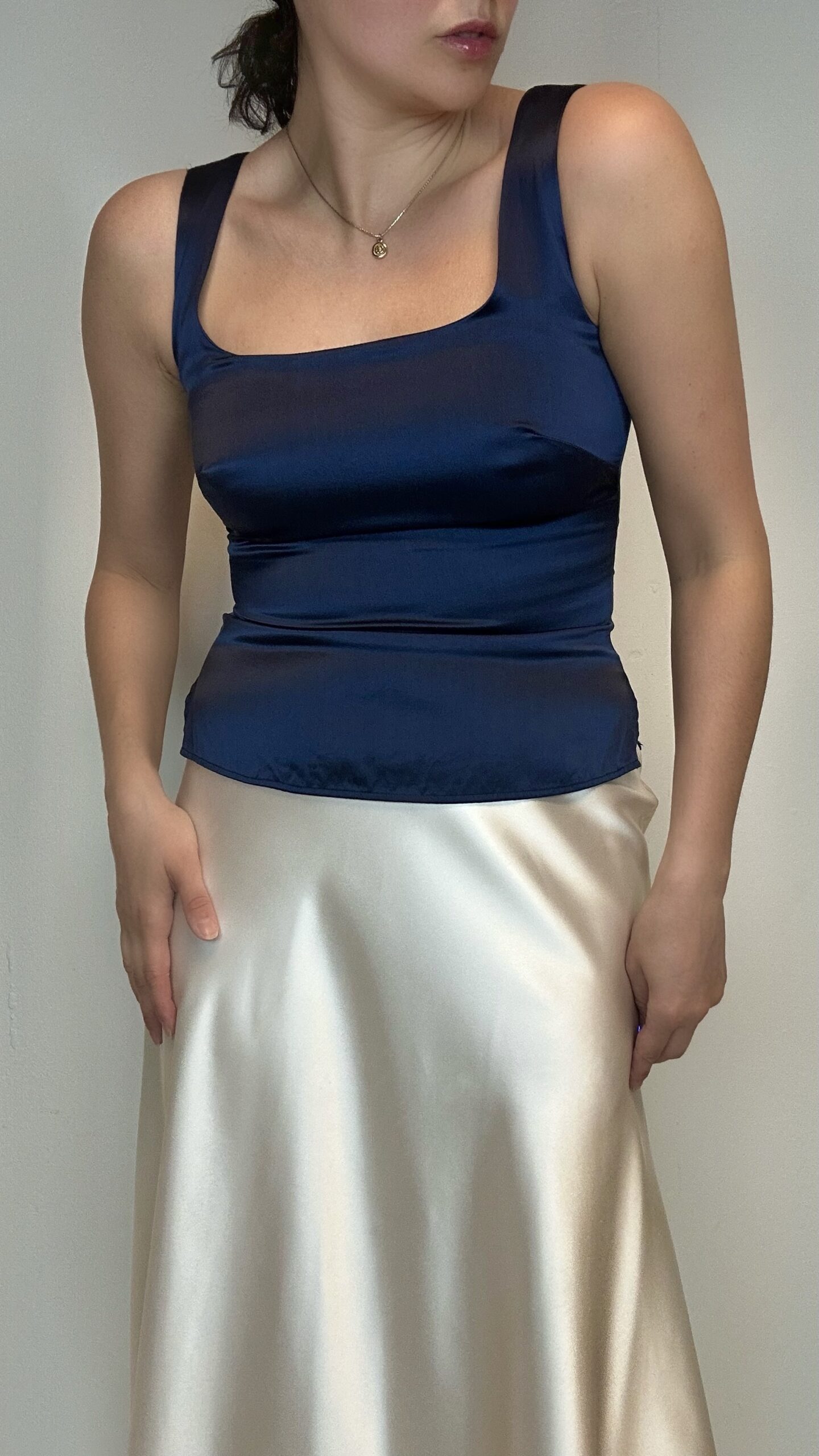 Silk Luisa Spagnoli deep blue top