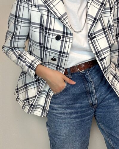 Danish timeless white check jacket