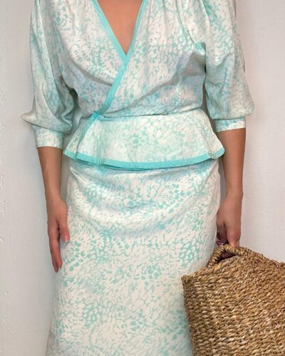Louis Feraud silk mint jelly set