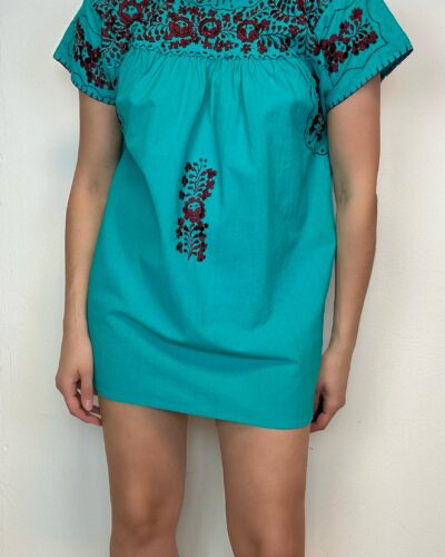 Heavy embroidered turquoise tunic/long blouse