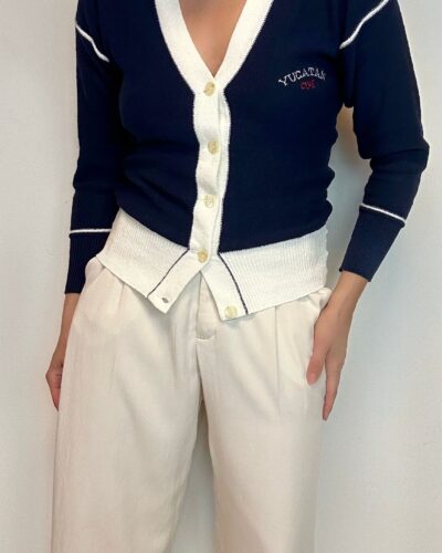 Royal dark blue stretchy golf cardigan. NEW