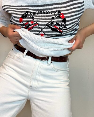 Cotton striped sport sweater