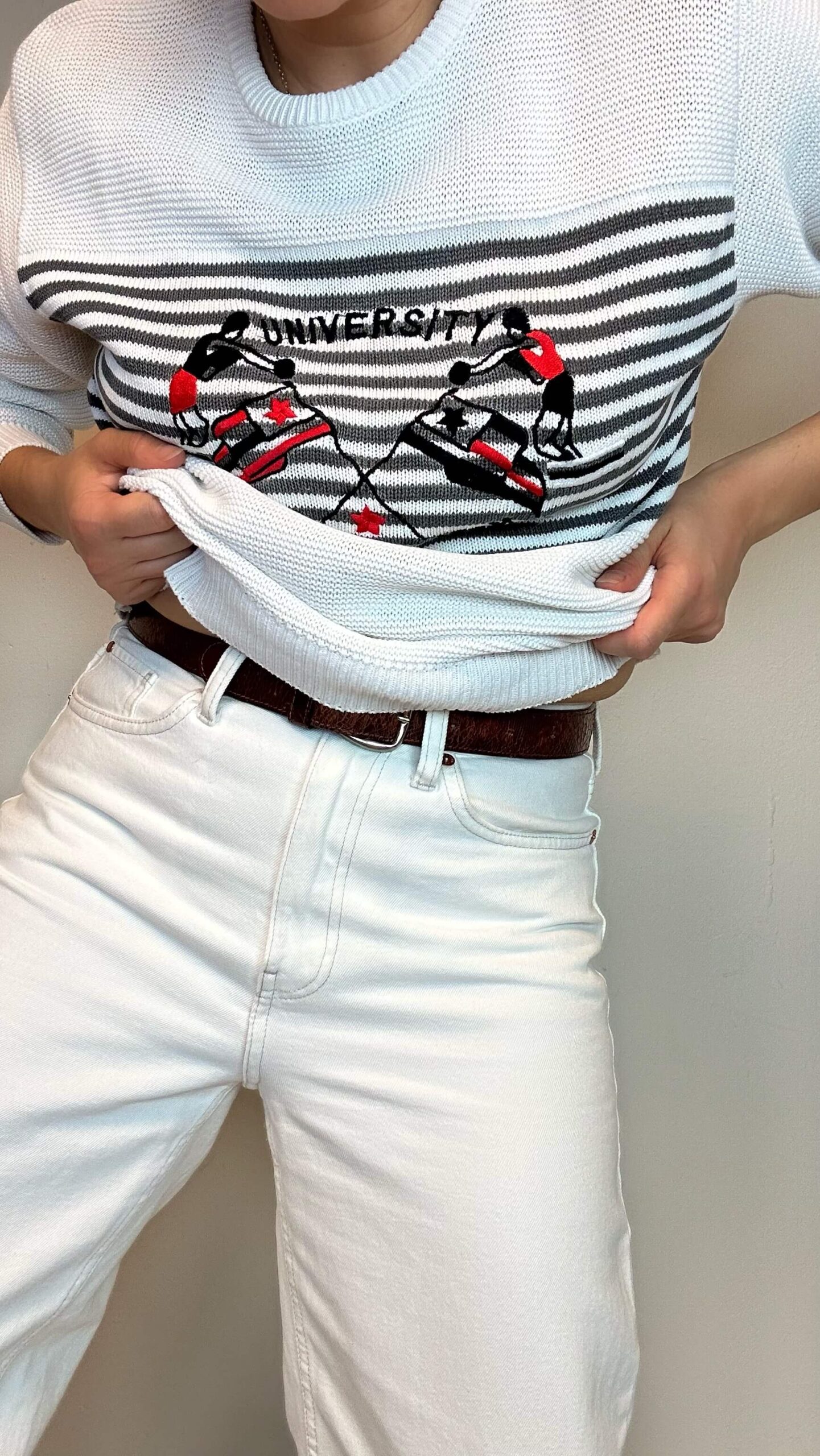 Cotton striped sport sweater