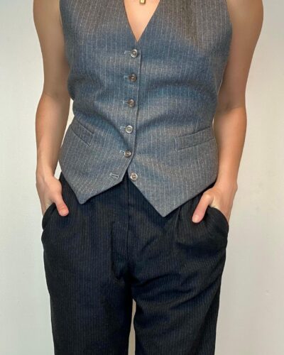 Woolen striped Y2k vest