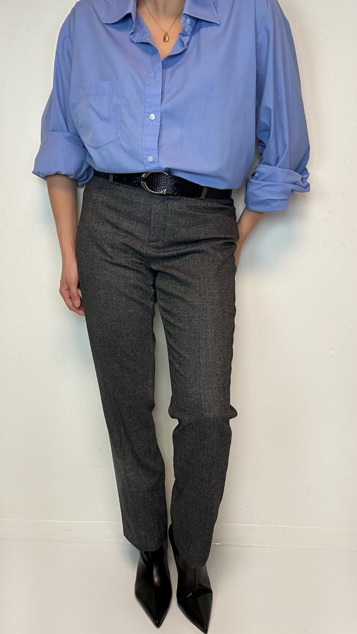 MAX MARA classic woolen graphite grey trousers
