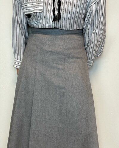Woolen classic ash grey midi skirt