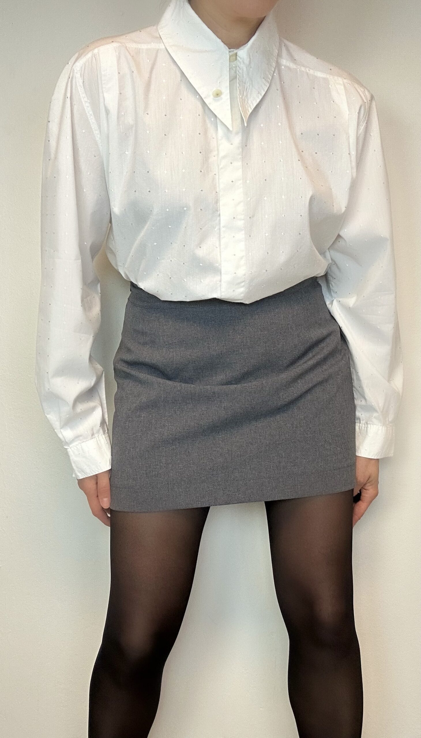 Classic patterned white blouse
